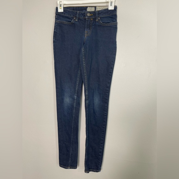 All Saints Y2K Ashby Blue Medium Wash Low Rise Skinny Size 24 motorcycle punk - Picture 4 of 12